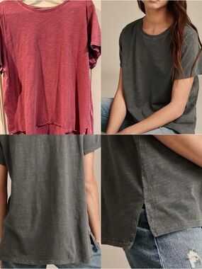 Lucky Brand Classic Crew in Dusty Rose